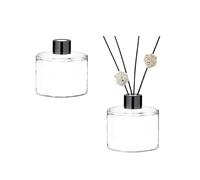 Bamboopack Lot de 2 flacons diffuseurs d'huiles essentielles vides en verre de 50 ml pour aromathérapie, parfum, parfum, accessoires décoratifs pour la maison, le bureau