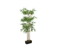 Bambou Artificiel 1216 Feuilles, Arbre avec Pot en Plastique, Fausse Plante, Decoration d'Entrée Salon Bureau Jardin Patio, 180 cm Vert