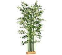 Bambou artificiel - Plante décorative - 180 cm - Pot en ciment - Pour intérieur - À poser au sol - Vert