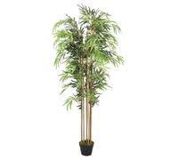Bambou artificiel - vidaXL - 1095 feuilles - 150 cm - Vert - Tiges en bambou - Feuilles en fibre textile
