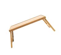 Bambou Beige Table Pliante Pliable, pour Ordinateur Portable | Support de Lit, Rangement Intégré, Usage Confortable et Multifonction, Style Simple et Élégant pour Bureau