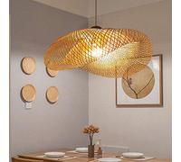 Bambou Nuage Forme Tropical Pendentif Lampe De Bricolage En Osier Weave Lanterne Lustre Fait À La Main En Rotin Abat Salon Restaurant Couloir Éclairage, ø60cm