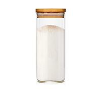 bambuswald© bocal de conservation de 300 ml | Pot de rangement avec couvercle hermétique en bambou 100% écologique - en verre idéal pour les épices, herbes, café, muesli - compatible lave-vaisselle