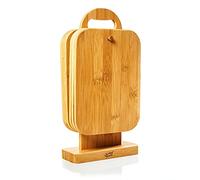 bambuswald© set écologique de 6 planches petit-déjeuner avec support | 100% bambou durable - planches de petit-déjeuner