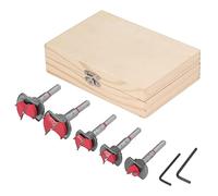 Bamjour Bit Set Tungsten 5Pcs Forstner Foret Ensemble avec Acier au | perçage du bois revêtu d\'acier au tungstène tailles polyvalentes coupe performance optimale idéal pour le perçage du bois