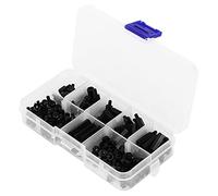 Bamjour Entretoises de Carte Mère, Boîte de 180 Pièces Vis d'Entretoise M3 Nylon Vis Écrou Mâle Femelle Combinaison Assortiment Kit (Vis en nylon noir M3 180 pièces/boîte)