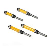 Bamjour Jeu de 4 Embouts de Toupie Affleurants en Carbure de qualité Supérieure avec Tige de 6,35 Mm avec Diamètre de Coupe de 1/2 Po, Conception Anti-rebond Sûre et Double Cannelure - Idéal pour les