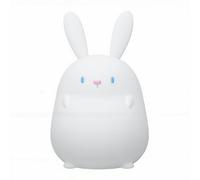 Bamjour Lampe Lapin Rechargeable en Silicone, Veilleuse pour Chambre D'enfant, Batterie 1200mAh, Commande Tactile, avec Minuterie, Décoration de Chevet de Chambre D'enfant