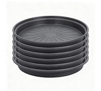 Bamworld Lot de 6 soucoupes pour Pots de Fleurs en Plastique Robuste de 30 cm, Plateaux d'égouttement et Plateaux de rempotage pour Plantes d'intérieur, Plateaux Noirs (30,5 cm)
