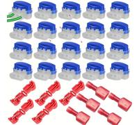 Bamyli Lot de 20 connecteurs de câble étanches, kit de réparation de connecteurs de fils électriques remplis de gel et 14-22 AWG pour tondeuse à gazon robotique compatible avec Automower Husqvarna