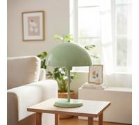 bamyum amyum Lampe de Chevet à Champignon en Métal, Lampe de Bureau avec Câble, Abat-Jour de 26 cm pour Chambre d'Enfant et Adulte, Lustre Salon Rétro Mushroom Menthe Verte