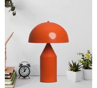 bamyum amyum Lampe de Chevet à Champignon en Métal, Lampe de Bureau avec Câble, Abat-Jour de 30 cm pour Chambre d'Enfant et Adulte, Lustre Salon Rétro Mushroom Orange