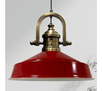 bamyum Asletl Lampe à Suspendre Industrielle, Abat-Jour de 40 cm, Lampes de Cuisine Modernes en Métal, Lampe à Suspendre E27 pour le Salon et la Salle à Manger, Rouge