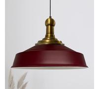 bamyum Asletl Long-Knob Suspension Luminaire Industrielle de 41cm, Suspension Luminaire Vintage en Métal, Lustre Cuisine Vintage, Lampe à Suspendre E27, Salle à Manger, Lampe à Suspendre Bordeaux