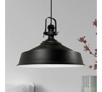 bamyum Asletl Suspension Luminaire Industrielle Rétro en Metal de 40 cm, Lustre de Salon Vintage, Éclairage de Plafond pour Chambre, Cuisine, Plafonnier Suspension, Lampe Suspendue, Noir