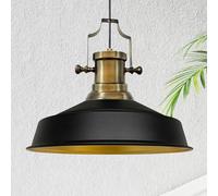 bamyum Asletl Suspension Luminaire Industrielle Rétro en Metal de 40 cm, Lustre de Salon Vintage, Éclairage de Plafond pour Chambre, Cuisine, Lampe Suspendue, Suspension Luminaire Industrielle Noir