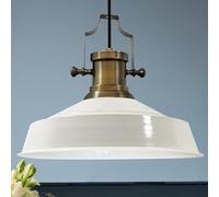 bamyum Asletl Suspension Luminaire Industrielle Rétro en Metal de 40 cm, Lustre de Salon Vintage, Éclairage de Plafond pour Chambre, Cuisine, Lampe Suspendue, Suspension Luminaire Industrielle Blanc