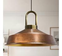 bamyum Asletl Suspension Luminaire Industrielle Rétro en Metal de 41 cm, Lustre de Salon Vintage, Éclairage de Plafond pour Chambre, Cuisine, Plafonnier Suspension, Lampe Suspendue, Couleur Cuivre