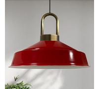 bamyum Asletl Suspension Luminaire Industrielle Rétro en Metal de 41 cm, Lustre de Salon Vintage, Éclairage de Plafond pour Chambre, Cuisine, Plafonnier Suspension, Lampe Suspendue, Rouge
