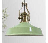 bamyum Asletl Suspension Luminaire Industrielle Rétro en Metal de 41 cm, Lustre de Salon Vintage, Éclairage de Plafond Chambre, Cuisine, Lampe Suspendue, Suspension Luminaire Industrielle Vert Menthe