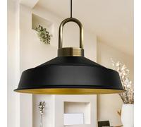 bamyum Asletl Suspension Luminaire Industrielle Rétro en Metal de 41 cm, Lustre de Salon Vintage, Éclairage de Plafond pour Chambre, Cuisine, Plafonnier Suspension, Lampe Suspendue, Noir