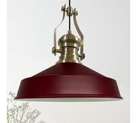 bamyum Asletl Suspension Luminaire Industrielle Rétro en Metal de 41cm, Lustre de Salon Vintage, Éclairage de Plafond pour Chambre, Cuisine, Lampe Suspendue, Suspension Luminaire Industrielle Bordeaux
