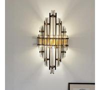 bamyum Champion Applique Murale Intérieure en Cristal de 25x45 cm, Applique Murale Chambre, Couloir, Luminaires Intérieur, Lustre Salon, Décoration de Maison, Lampe de Mur Vintage en Couleur Chromée