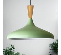 bamyum Champion Lampe à Bois Suspension Moderne en Metal de 35 cm, Lustre de Salon, Chambre, Cuisine, Suspension Luminaire Plafonnier, Éclairage de Plafond, Lampe Suspendue Vert Menthe