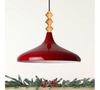 bamyum Champion Suspension Luminaire Industrielle Rétro en Metal de 35 cm, Lustre de Salon Vintage, Éclairage de Plafond pour Chambre, Cuisine, Plafonnier Suspension, Lampe Suspendue, Rouge