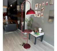 bamyum Gorkiede Douille E27 30 cm, Métal, Moderne, Salon et Chambre, Abat-Jour Réglable, Lampadaire avec étagère, Bordeaux