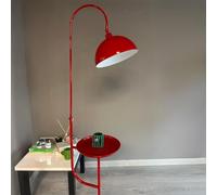 bamyum Gorkiede Douille E27 30 cm, Métal, Moderne, Salon et Chambre, Abat-Jour Réglable, Lampadaire avec étagère, Rouge