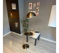 bamyum Gorkiede Douille E27 30 cm, Métal, Moderne, Salon et Chambre, Abat-Jour Réglable, Lampadaire avec étagère, Peinture Cuivre