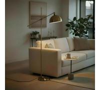 bamyum Gorkiede Lampadaire Métal, Lampadaire Salon Moderne pour Chambre à Coucher, Chambre D'enfant avec Douille E27 30 cm, Abat-Jour Réglable, Tono Cuivre