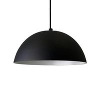 bamyum Lipeo Suspension Luminaire en Metal de 26 cm, Plafonnier Vintage, Lustre Salon, Cuisine, Chambre, Salle à Manger, Couloir, Lampe Ronde E27, Suspension Luminaire, Éclairage Intérieur, Noir