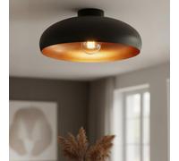 bamyum Plafonnier en Métal de 40 cm, Lampe Plafond Luminaire pour Cuisine, Salle à Manger, Couloir, Bureau, Lustre Salon Vintage, Plafonnier Chambre, Lampe Plafond E27, Luminaire Noir