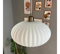 bamyum Suspension Luminaire en Verre Rétro Métal 30 cm - Lustre de Salon Vintage, Éclairage de Plafond pour Chambre, Cuisine, Lampe Suspendue