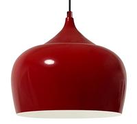bamyum Suspension Luminaire Moderne en Bois et Metal, Lustre Salon Ronde de 30 cm, Lustre Cuisine E27 en Métal, Plafonnier, Lampe pour Chambre, Salle à Manger, Couloir, Rouge
