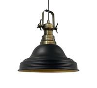 bamyum Ulmete Suspension Luminaire Industrielle en Métal Peinte à la Main, Lustre Salon de 30 cm, Lustre Salon, Vintage Lampe de Chambre, Salle à Manger, Suspension Industrielle, Plafond Noir
