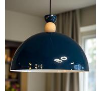 bamyum Yimpe Suspension Luminaire en Metal de 30 cm, Plafonnier Vintage, Lustre Salon, Cuisine, Chambre, Salle à Manger, Couloir Lampe Ronde E27, Suspension Luminaire, Éclairage Intérieur, Bleu Nuit