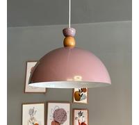 bamyum Yimpe Suspension Luminaire en Metal de 30cm, Plafonnier Vintage, Lustre Salon, Cuisine, Chambre, Salle à Manger, Couloir Lampe Ronde E27, Suspension Luminaire, Éclairage Intérieur, Rose