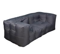 bananair - Canapé Extérieur Salon de Jardin - Tissu Imperméable & Anti-UV - Rembourrage en Mousse 100% Confort - Canapé 3 Places Modulable en 2 Poufs, Idéal Balcon & Terrasse (90x180 cm, Gris Foncé)
