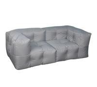 bananair - Canapé Extérieur Salon de Jardin - Tissu Imperméable & Anti-UV - Rembourrage en Mousse 100% Confort - Canapé 3 Places Modulable en 2 Poufs, Idéal Balcon & Terrasse (90x180 cm, Gris Clair)