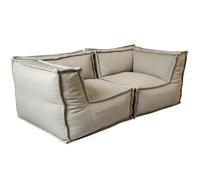 bananair - Canapé Modulable 2 Places - Conception Innovante Boneless Couch, 100% Flocons de Mousse, Confort Assuré - Canapé d'angle Compressé, Sofa avec Accoudoirs pour Salon, Chambre (Beige)