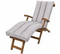 bananair - Coussin Bain de Soleil Déhoussable et Confortable en Mousse, Épaisseur 15 cm, Matelas Transat pour Jardin Extérieur, 190x60x15 cm, Gris Clair