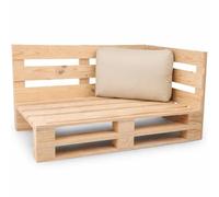 bananair Coussin Palette Déhoussable, Tissu Imperméable et Anti-UV - Angle 60x40 cm (Beige)