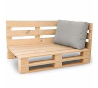 Bananair Coussin Palette Déhoussable, Tissu Imperméable et Anti-UV - Angle 60x40 cm (Gris Clair)