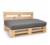 bananair Coussin Palette Déhoussable, Tissu Imperméable et Anti-UV - Assise 120x80 cm (Gris Foncé)
