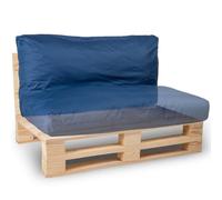 Coussin Palette Déhoussable Imperméable - 120x60 cm - Bananair - Bleu Fabriqué en France