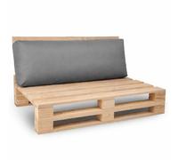 bananair Coussin Palette Déhoussable, Tissu Imperméable et Anti-UV - Dossier 120x40 cm (Gris Foncé)