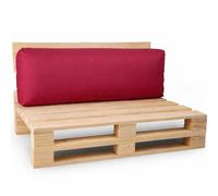 bananair Coussin Palette Déhoussable, Tissu Imperméable et Anti-UV - Dossier 120x40 cm (Rouge)